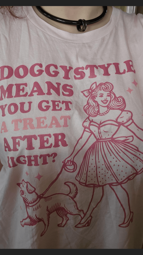 DOGGYSTYLE MEANS YOU GET A TREAT AFTER RIGHT - TeeHeeUSCo - T-Shirt