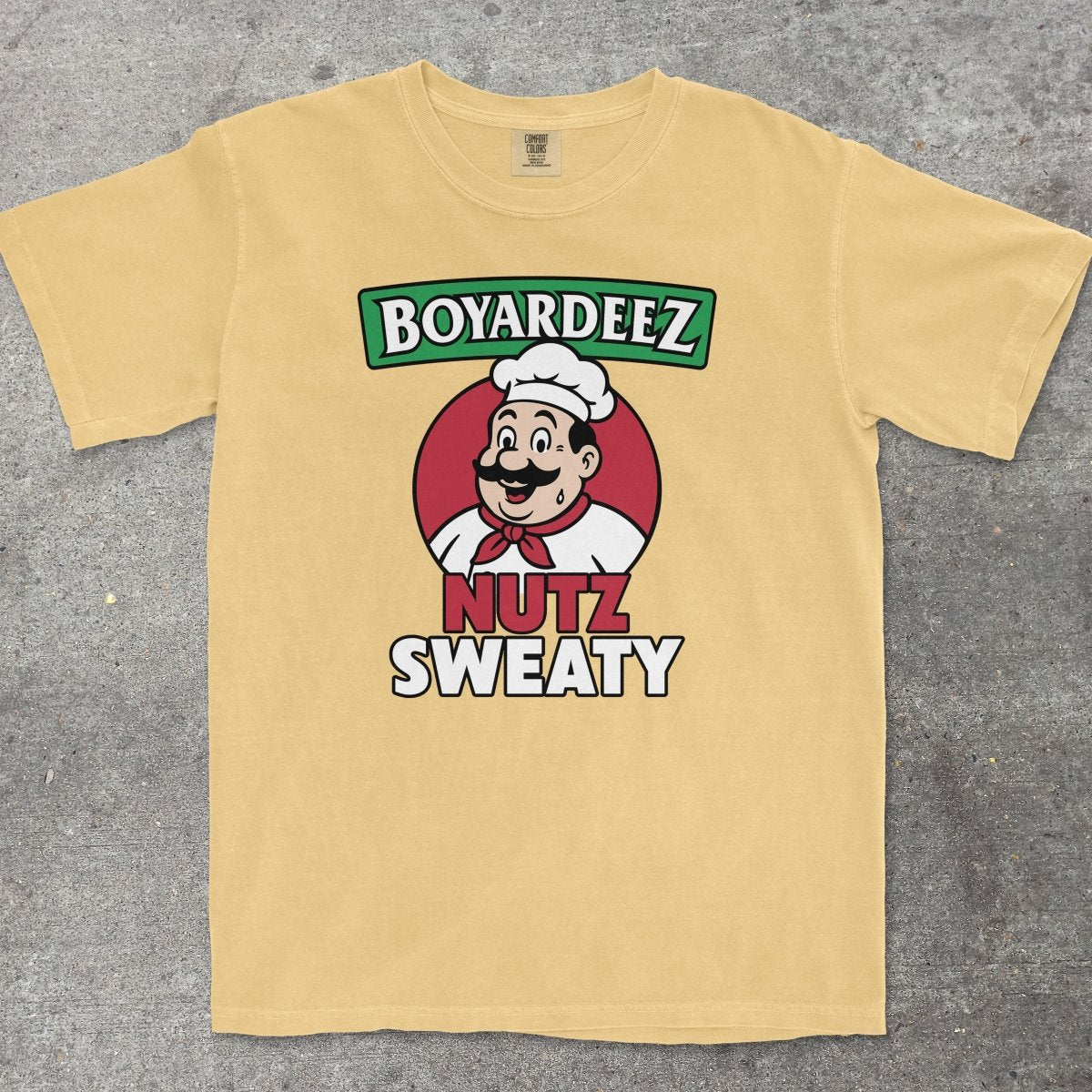 BOYARDEEZ NUTZ SWEATY - TeeHeeUSCo - T-Shirt