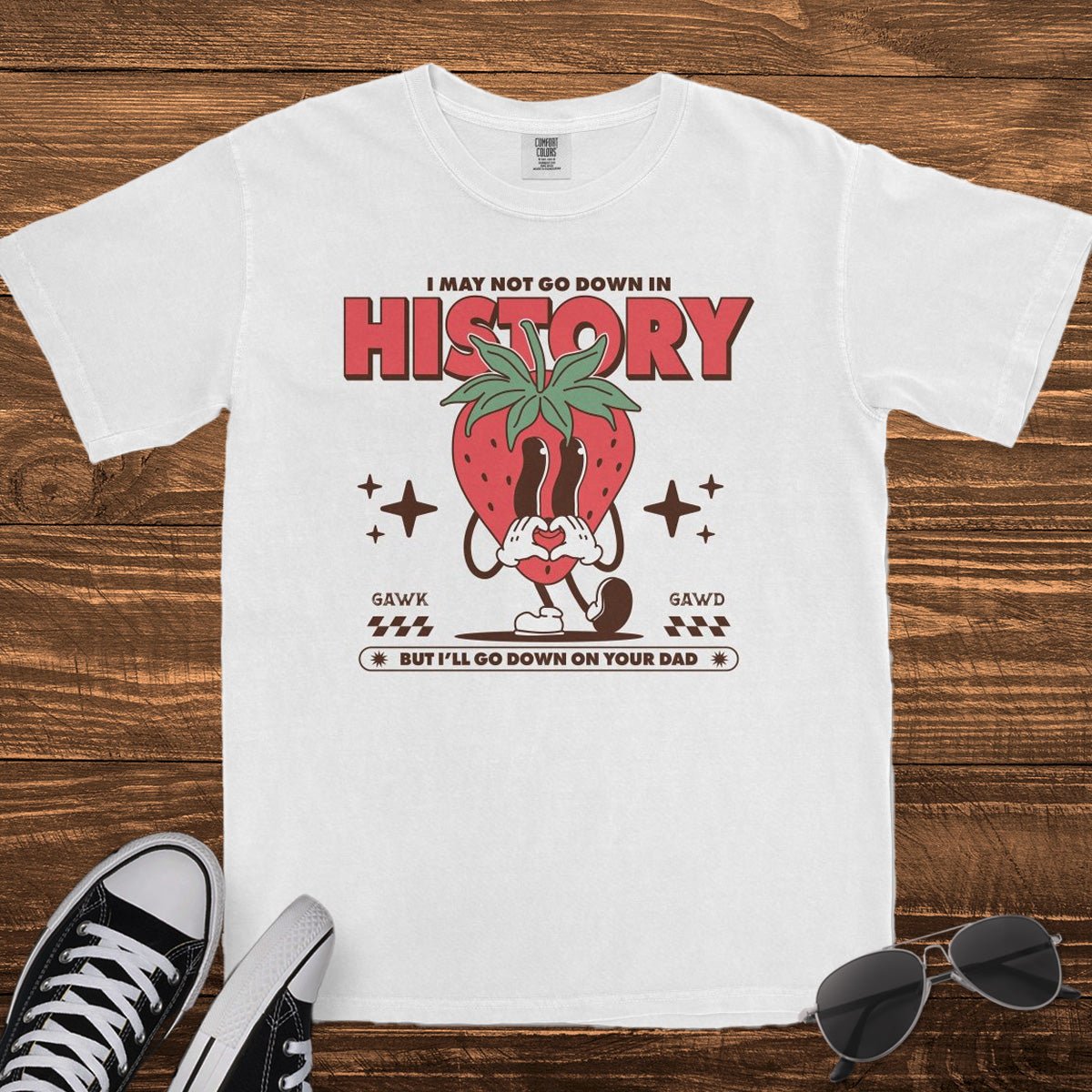 DOWN ON YOUR DAD - TeeHeeUSCo - T-Shirt