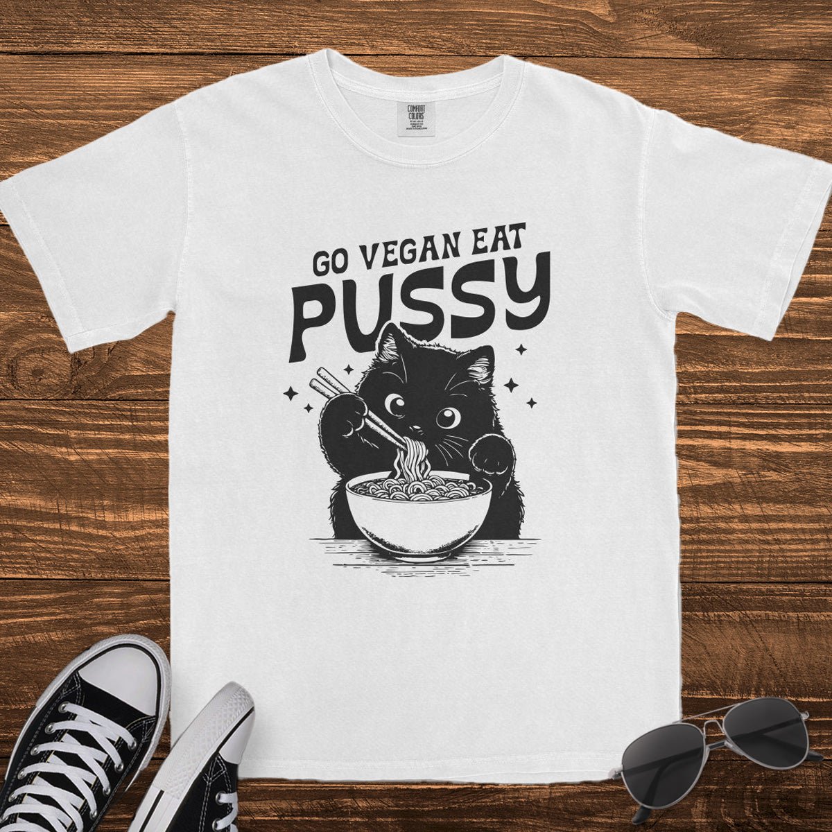 GO VEGAN EAT P*SSY - TeeHeeUSCo - T-Shirt