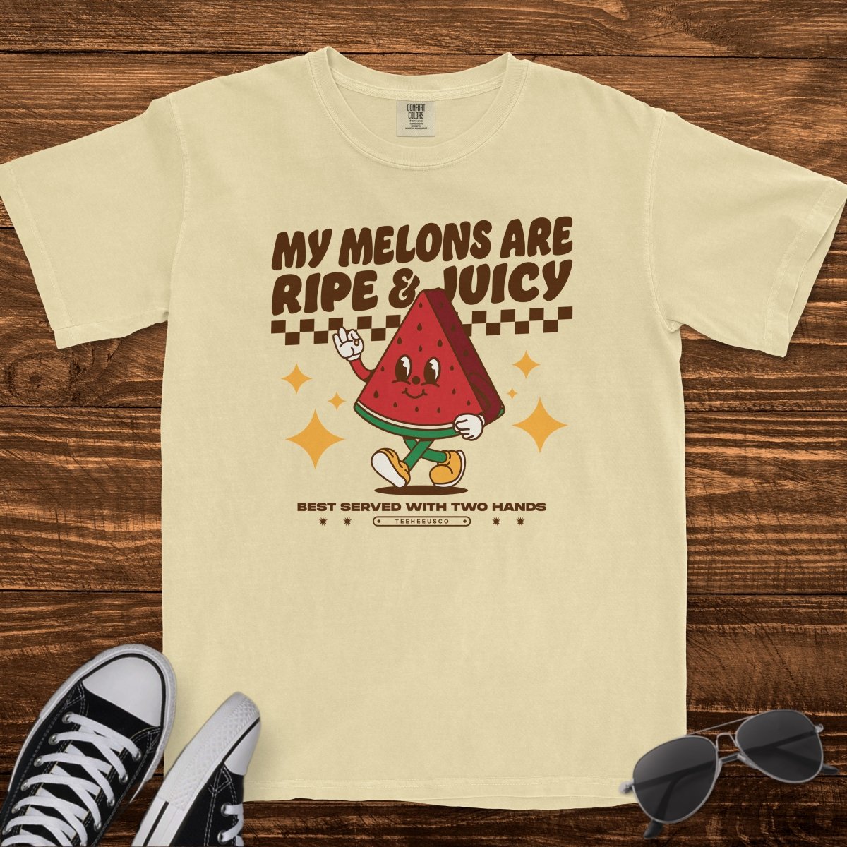 MY MELONS ARE RIPE & JUICY - TeeHeeUSCo - T-Shirt