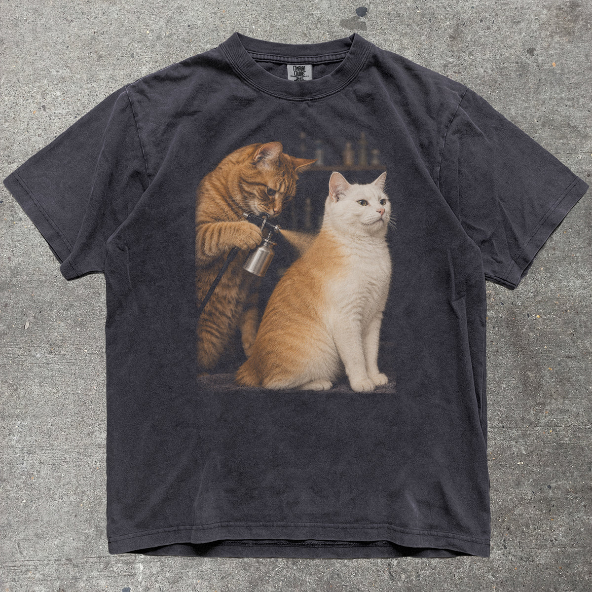 CAT SPRAY TAN SHIRT