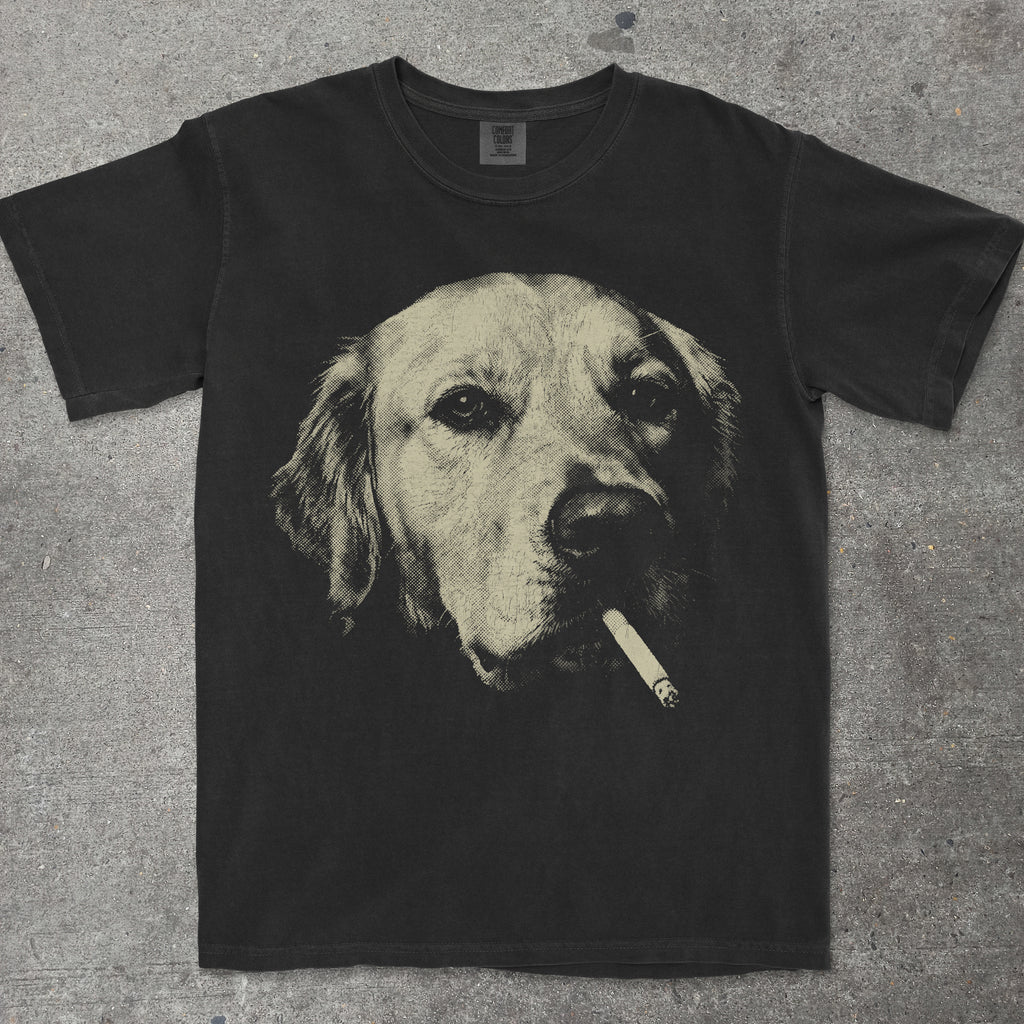 SMOKING GOLDEN RETRIEVER FACE
