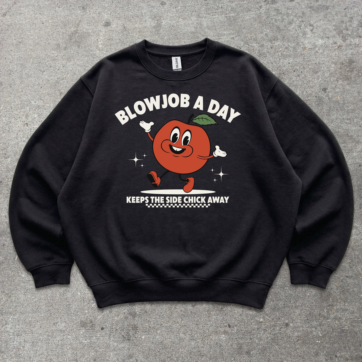 Blowjob A Day Crewneck sweatshirt in Black