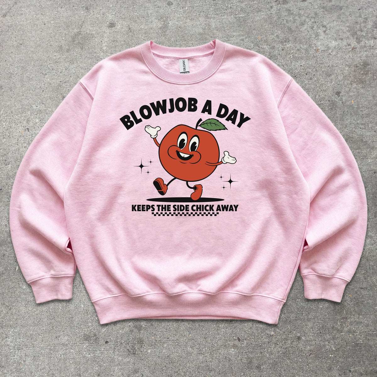 Blowjob A Day Crewneck sweatshirt in Light Pink