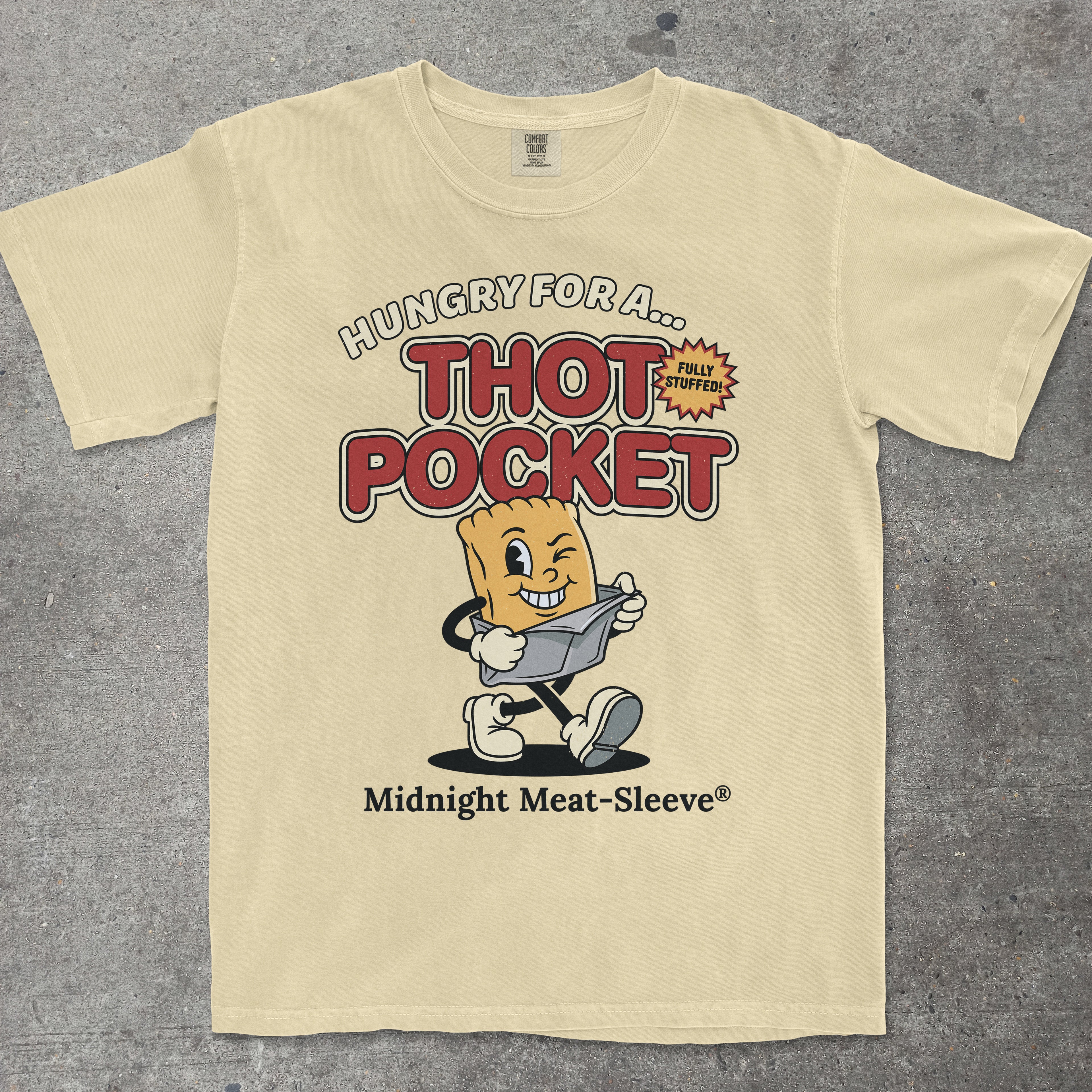 TeeHeeUSCo THOT POCKET Yellow flat lay graphic tee