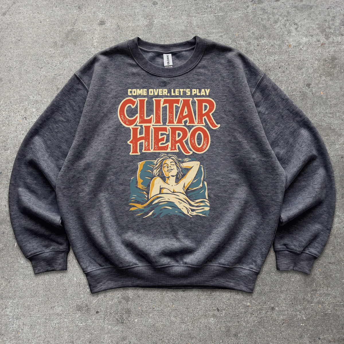 Clitar Hero Crewneck sweatshirt in Dark Heather