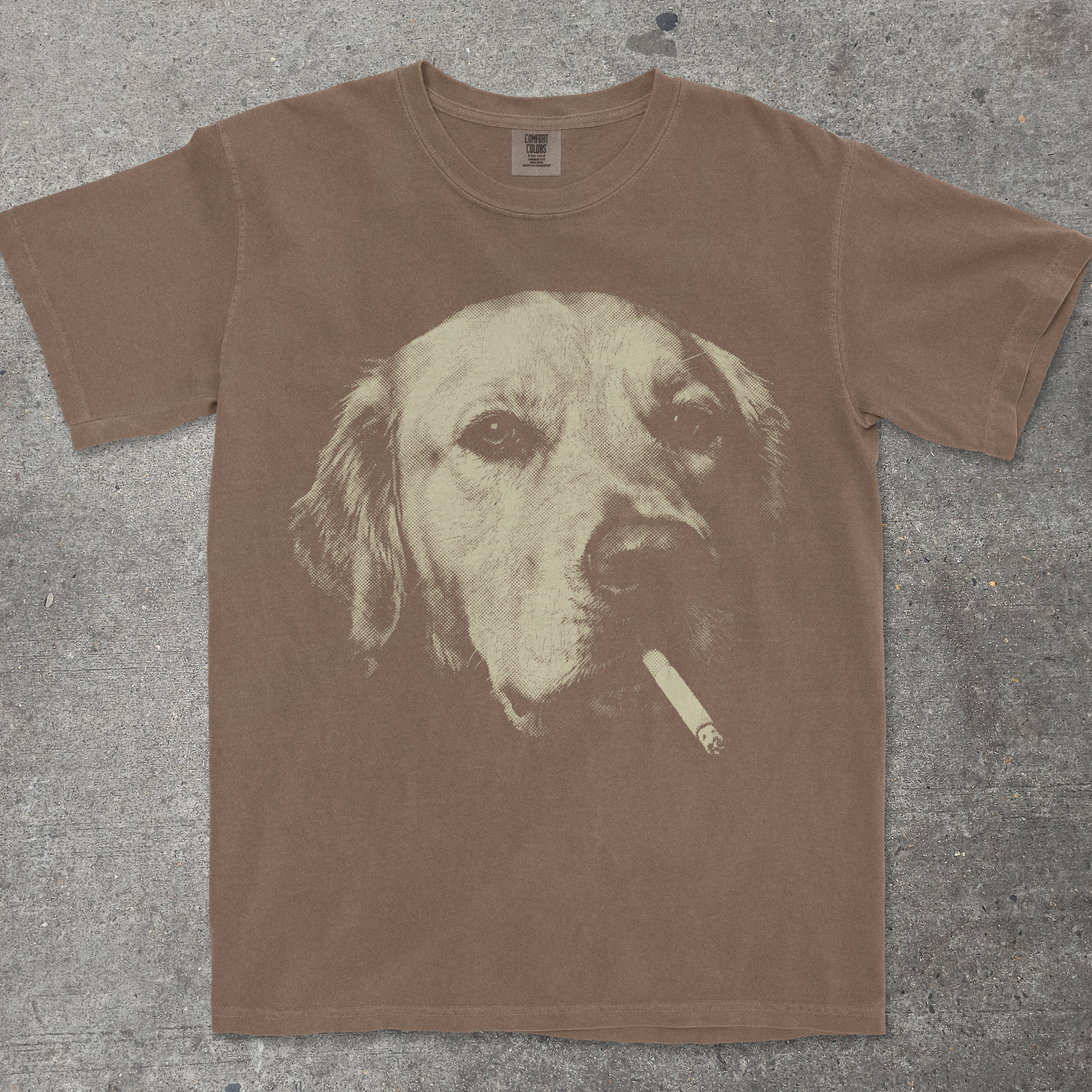 SMOKING GOLDEN RETRIEVER FACE