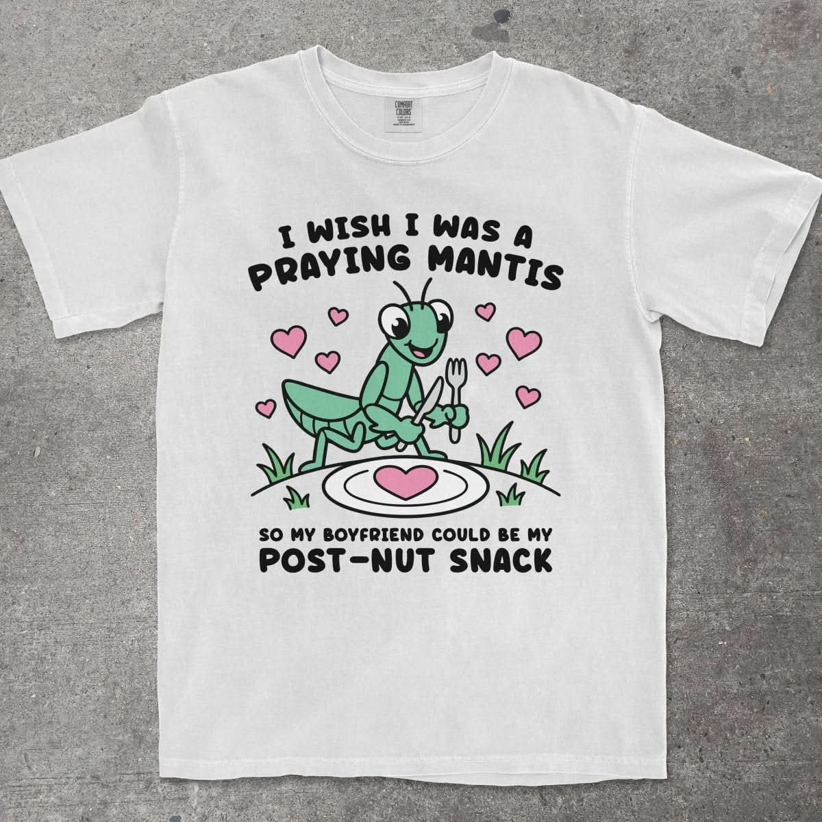 I WISH I WAS A PRAYING MANTIS SO MY BOYFRIEND COULD BE MY POST - NUT SNACK - TeeHeeUSCo - T-Shirt