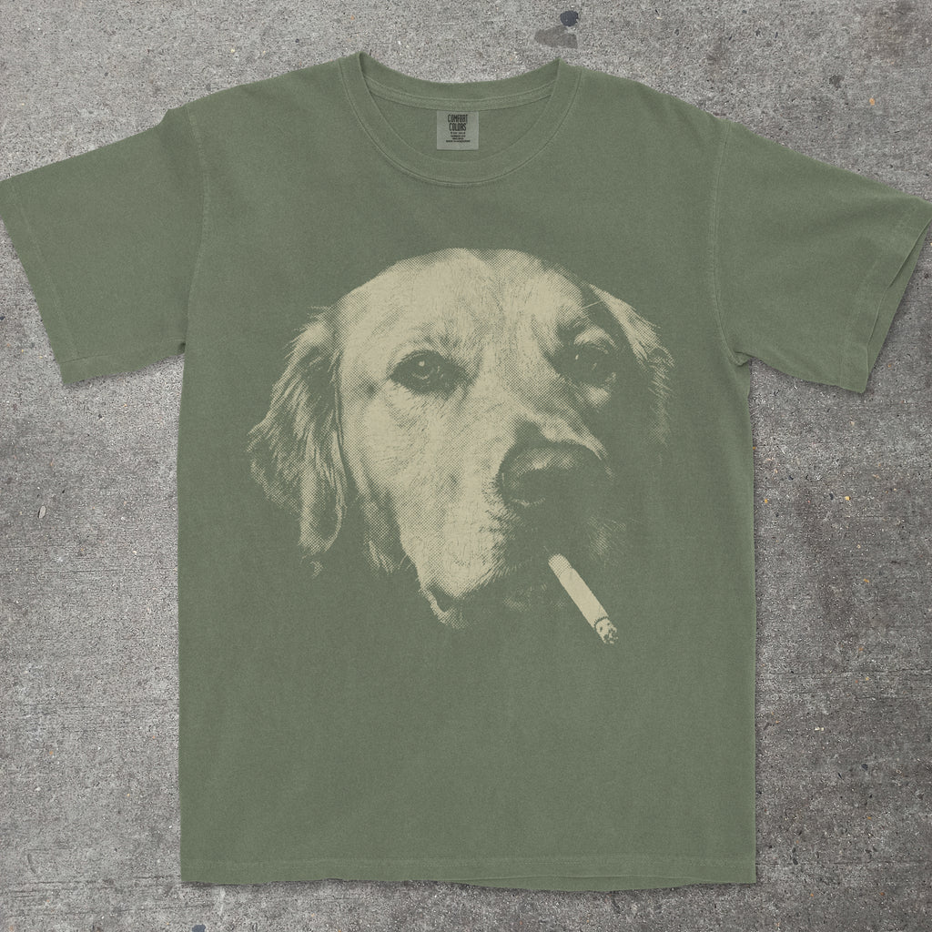 SMOKING GOLDEN RETRIEVER FACE
