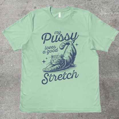 MY P*SSY LOVES A GOOD STRETCH - TeeHeeUSCo - T-Shirt