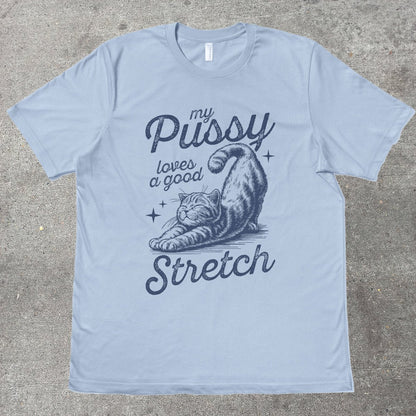 MY P*SSY LOVES A GOOD STRETCH - TeeHeeUSCo - T-Shirt