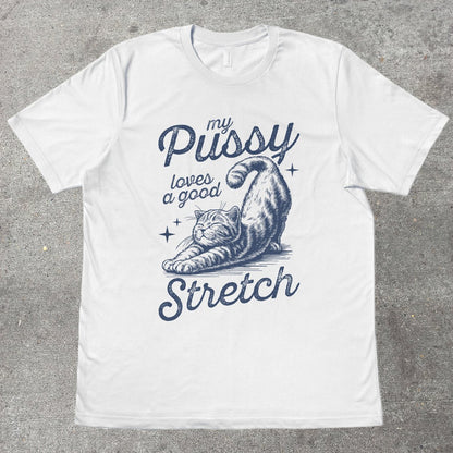 MY P*SSY LOVES A GOOD STRETCH - TeeHeeUSCo - T-Shirt