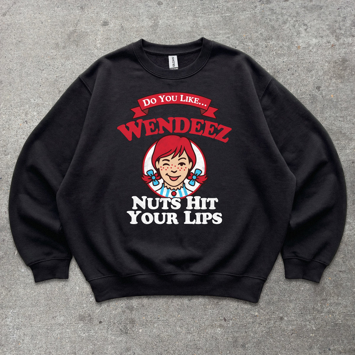 Wendeez Nuts Hit Your Lips Crewneck sweatshirt in Black