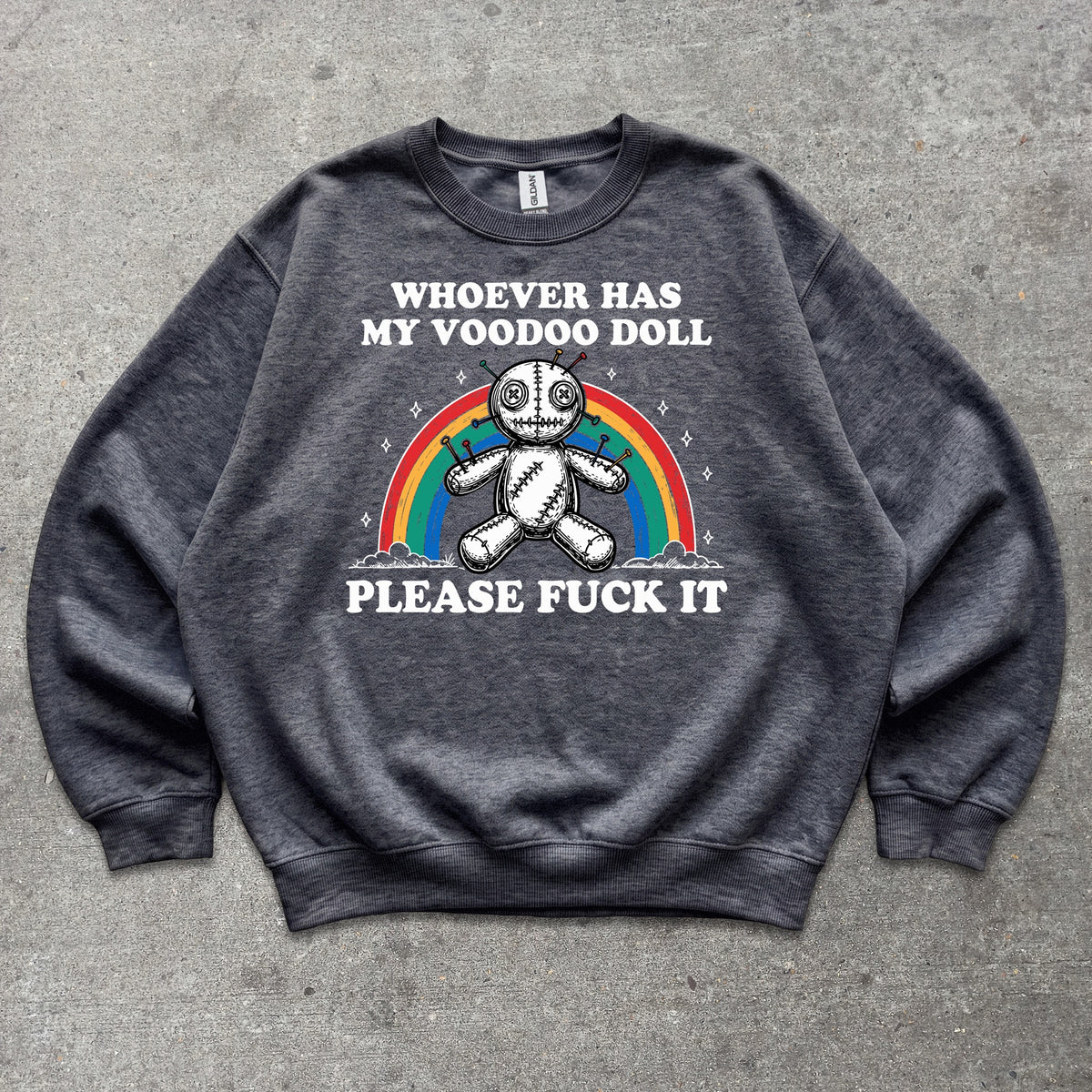 Whoever Has My Voodoo Doll Crewneck sweatshirt in Dark Heather